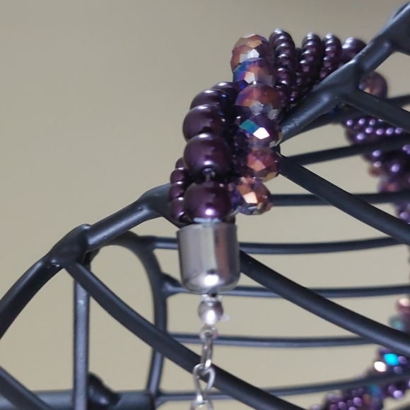 💜 Purple beads necklace - Picture 3 of 5